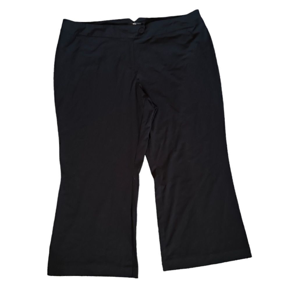 Black Straight Leg Office Casual Relaxed Dress Trouser Work Pants